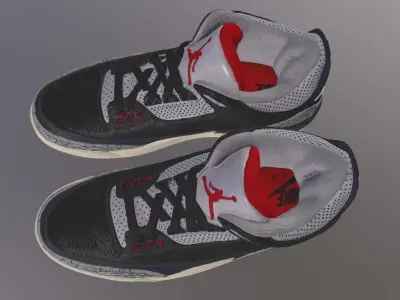 NIKE AIR JORDAN 3 SHOES PBR Low-poly 3D model