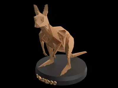 Parametric V Kangaroo Low-poly 3D model