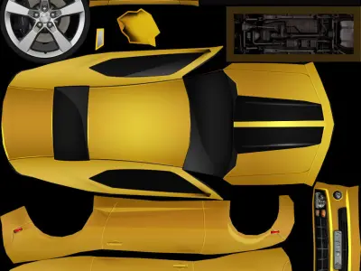 Low Poly Game Ready chevy camaro Low-poly 3D model