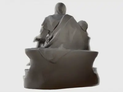 VR Sculpture La Pieta by Michelangelo Ultra-Low-Poly Low-poly 3D model