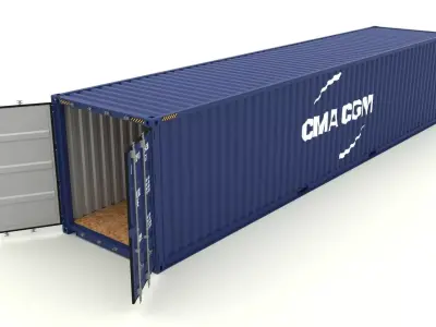 Shipping container CMA CGM Low-poly 3D model