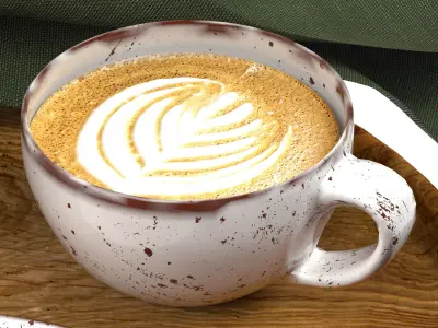 coffee cup decor set 3D model