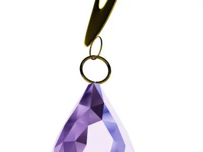 3D Luxury Earring Jewellery Gold Diamond Set Accessories  3D model