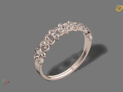 Womens Diamond Signet Ring Women Rings 3dmodels 3D print model 3D print model 8