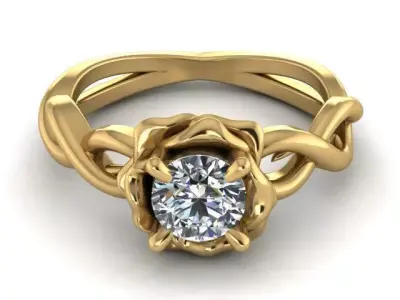 Rose Vine Twist Ring  3D print model