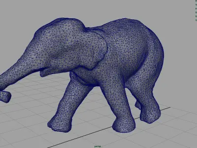 Asian Elephant Babe Low-poly 3D model