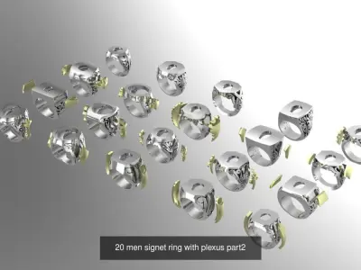 Men signet ring 3D Model Pack
