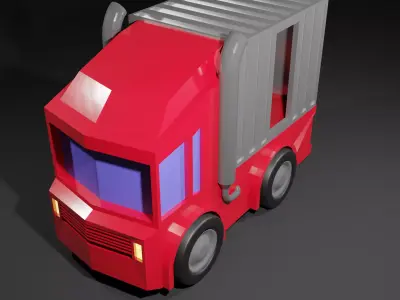 mini toy truck Low-poly 3D model