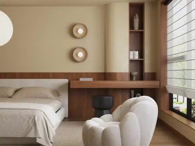 Retro bedroom 3D model