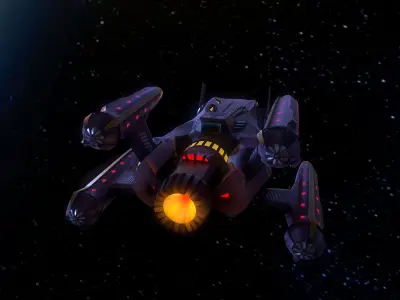 Spaceship Low-poly 3D model