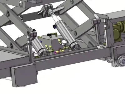 Hydraulic Lift Table with Roller Conveyor 3D model