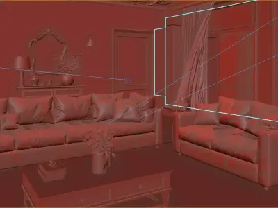 Parisian interior scene 3D model