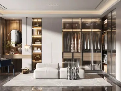 Modern Light Luxury Cloakroom 3D model