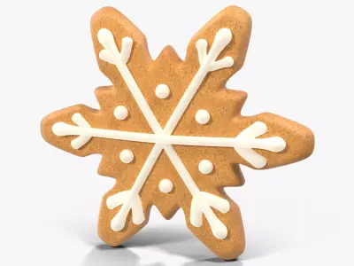 Gingerbread Cookie Snow Low-poly 3D model
