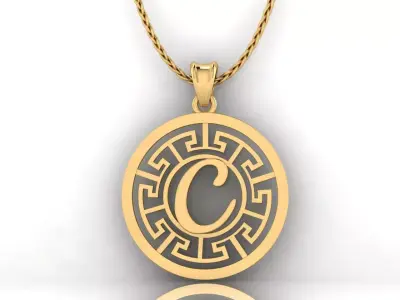 C Letter Pendant  3D print model