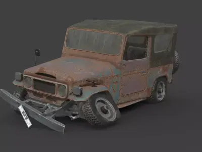 Abandoned Car - Toyota Land Cruiser Low-poly 3D model
