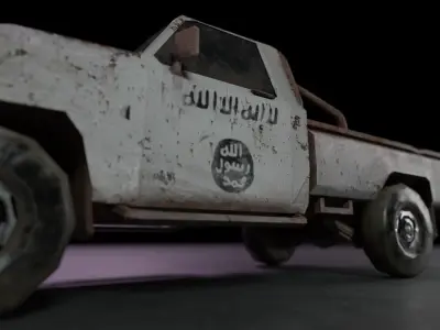 Game Ready Terrorist Car Mobile Games Low-poly 3D model