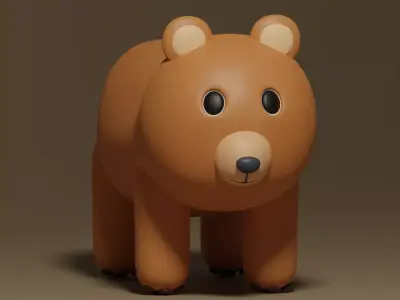 Cartoon Cute Bear 3D model get