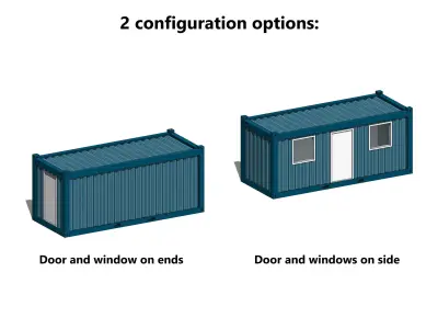 Office Container 20ft - Revit Family 3D model
