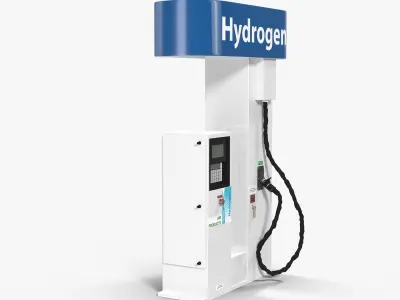 Hydrogen Fuel Station 3D model