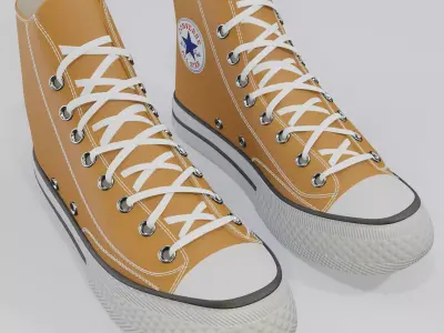 Basketball Leather Shoes Converse All Star Orange 3D model