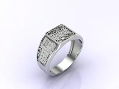 Print Ready STL 3DM  Gents Rings Diamond Men Ring  3D print model 227