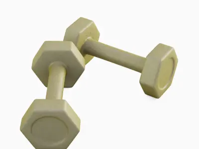 Small Rubber Dumbbell 06 3D model