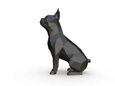 Boston terrier low poly 3D print model