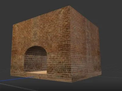 Brick Tunnel Low-poly 3D model