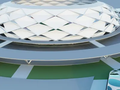 stadium futuristic with roof 3D model