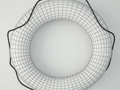 1950s Yellow Life Preserver 3D model