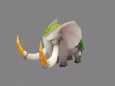 Cartoon Elephant Low-poly 3D model
