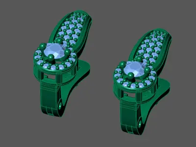 Women Earrings 3DM STL Womens Earring Renders 3D print models   3D print model 4