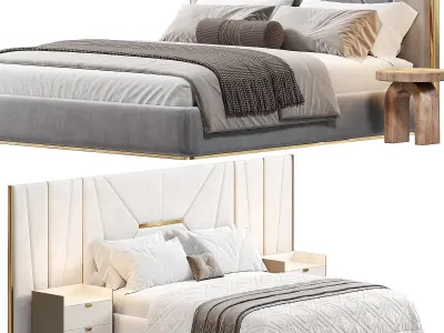 AMBER BEDROOM LUXURY FURNITURE Bed by saberjewels 3D model