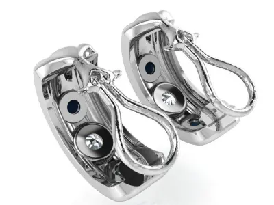 Round Diamond English Lock Earring 1815 3D print model