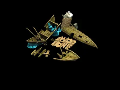 Game Submarine - Shipwreck 01 3D model