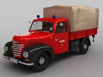 Barkas Framo V901 Fire Truck 3D model