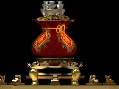 Chinese money bag 3D model