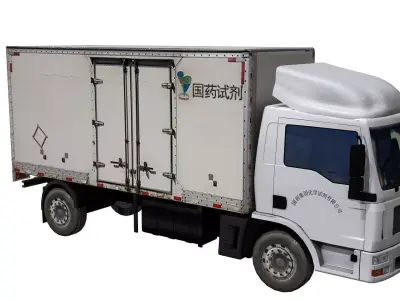 Chinese medicine reagent vehicle car Truck Box cargo 3D model