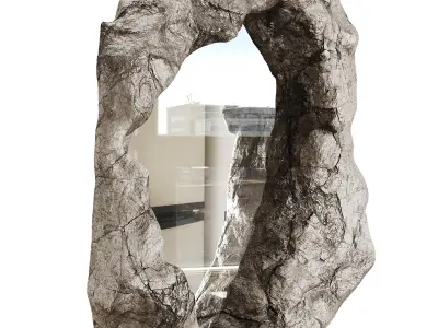  Rock Framed Mirror Low-poly 3D model
