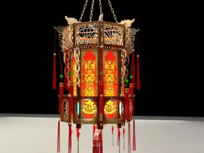 Chinese red lantern 3D model