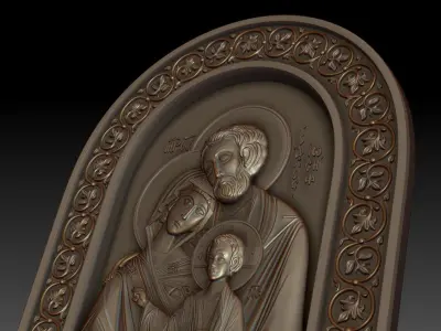 The Holy Family Orthodox Christian Icon 3D model