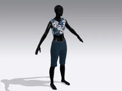 Woman Cloth Dress Low-poly 3D model