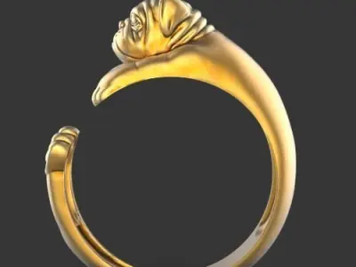 Dog ring Silver Gold  Print 3D print model
