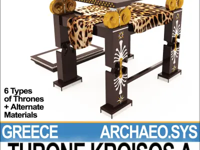 Ancient Greek Throne Kroisos A 3D model
