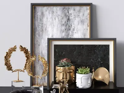 Decorative sets 018 Low-poly 3D model