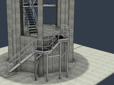 Water Tower Access Staircase 3D model
