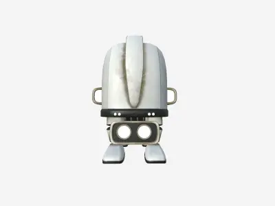 Turtleback Robot J06 White Dirt - SciFi Character Design Free low-poly 3D model