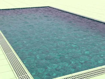 Pool Lowpoly 3D glass box with water in it Low-poly 3D model