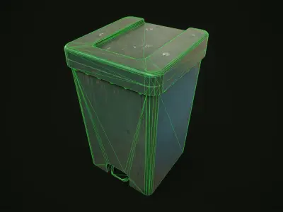 Dirty trash can Free low-poly 3D model